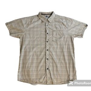 Men’s khaki North Face button-down shirt size L